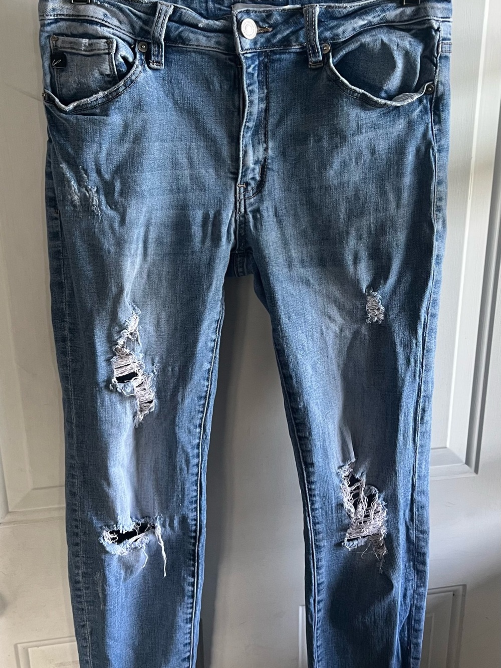 KanCan Women's Skinny Distressed Blue Jeans